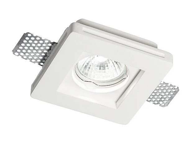 Faretto Ad Incasso Moderno Samba Square Gesso Bianco 1 Luce Gu10 D60Cm