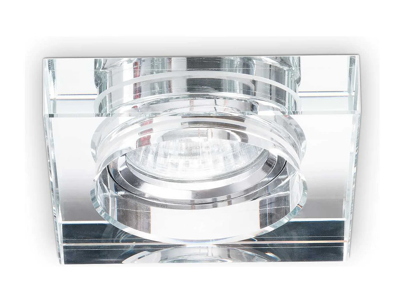 3 Faretti Incasso Quadrato Moderno Blues Alluminio Trasp. 1 Luce Gu10 5W 3000K