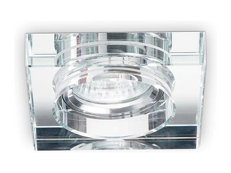 3 Faretti Incasso Quadrato Moderno Blues Alluminio Trasp. 1 Luce Gu10 5W 3000K