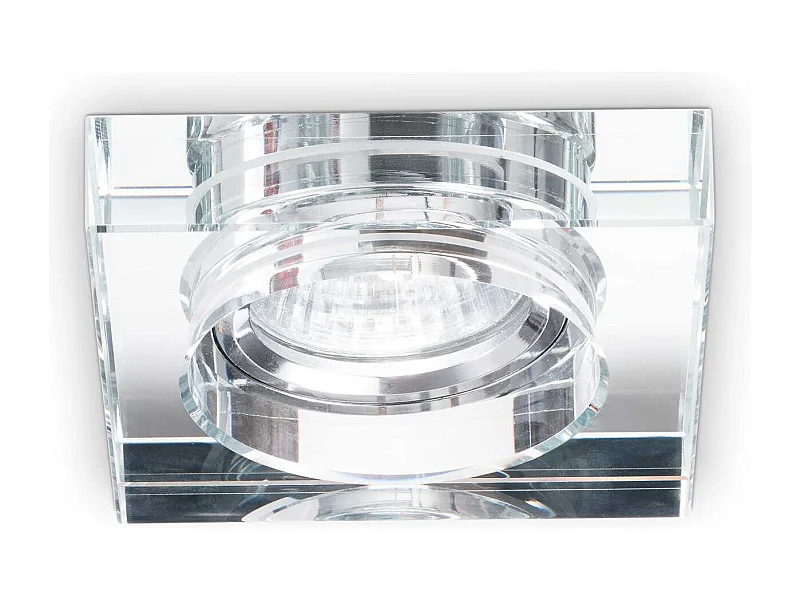 3 Faretti Incasso Quadrato Moderno Blues Alluminio Trasp. 1 Luce Gu10 5W 3000K