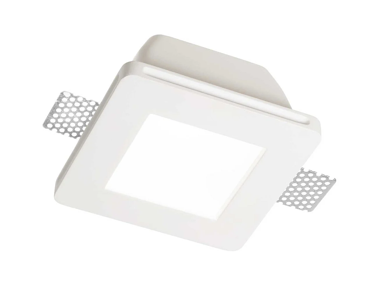 Faretto Ad Incasso Moderno Samba Square Gesso Bianco 1 Luce Gu10 D77Cm