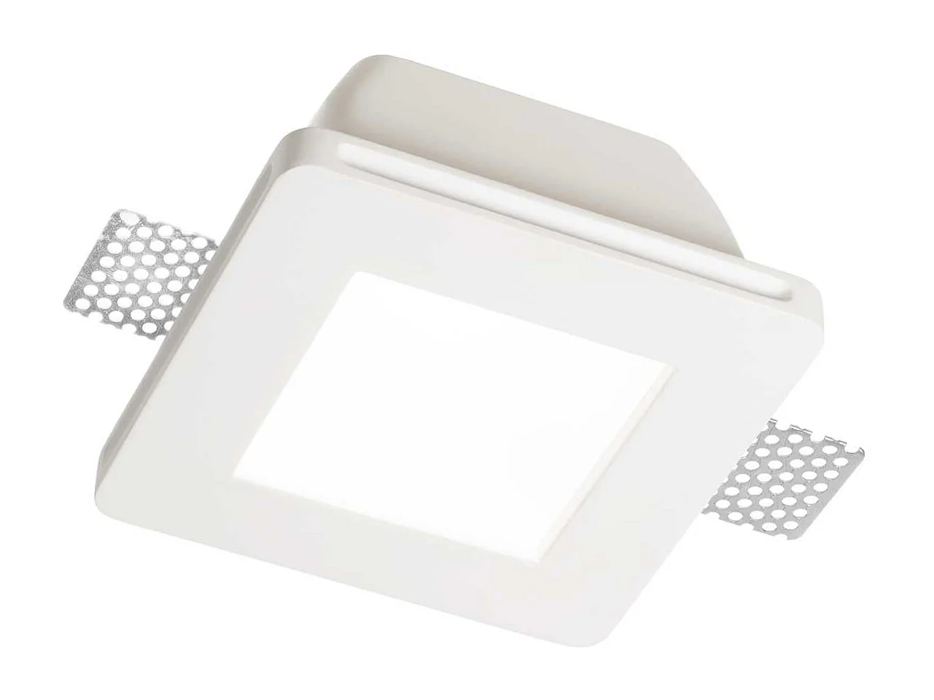 Faretto Ad Incasso Moderno Samba Square Gesso Bianco 1 Luce Gu10 D77Cm