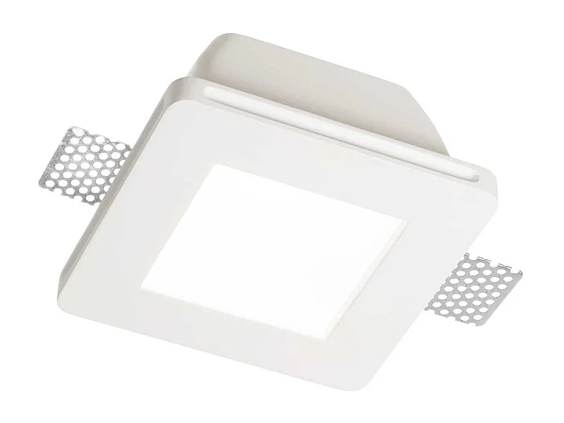 Faretto Ad Incasso Moderno Samba Square Gesso Bianco 1 Luce Gu10 D77Cm