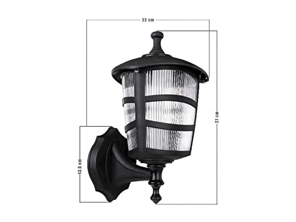 Lampada a parete abs nera triangolare MDL3114