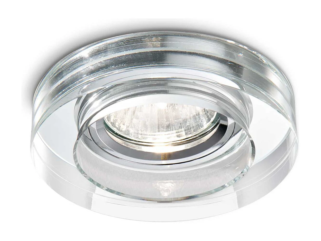 3 Faretti Incasso Moderno Blues Alluminio Trasp. 1 Luce Gu10 5W 3000K Luce Calda