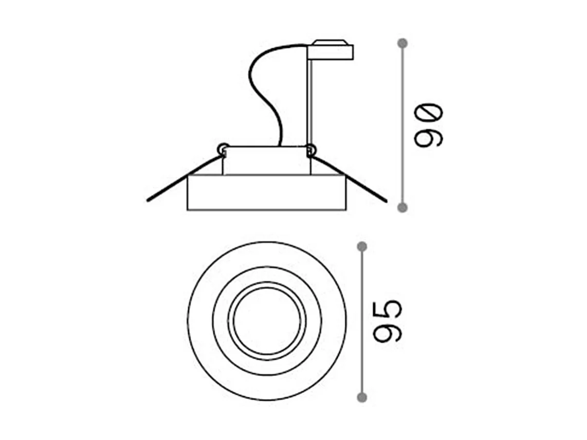3 Faretti Incasso Moderno Blues Alluminio Trasp. 1 Luce Gu10 5W 3000K Luce Calda