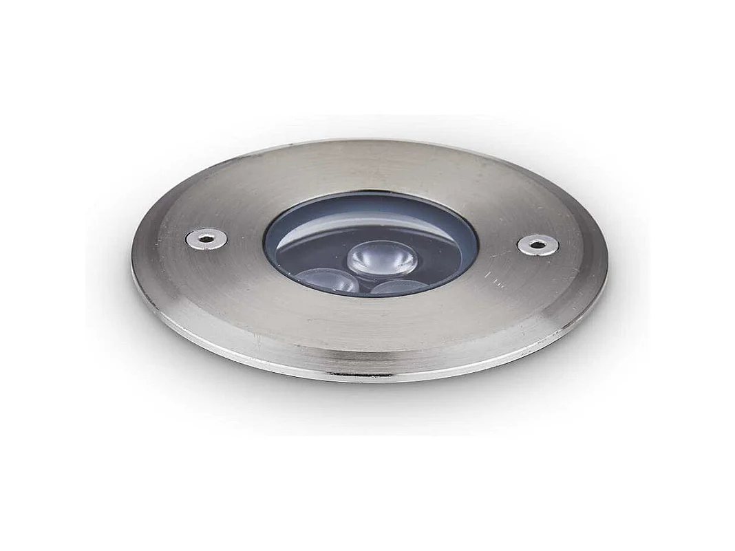 Lampada Da Incasso Moderna Floor Alluminio Cromo Led 3W 3000K Luce Calda