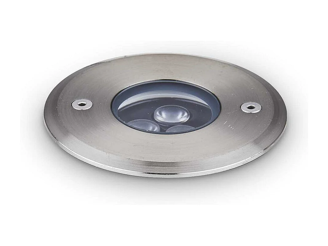 Lampada Da Incasso Moderna Floor Alluminio Cromo Led 3W 3000K Luce Calda