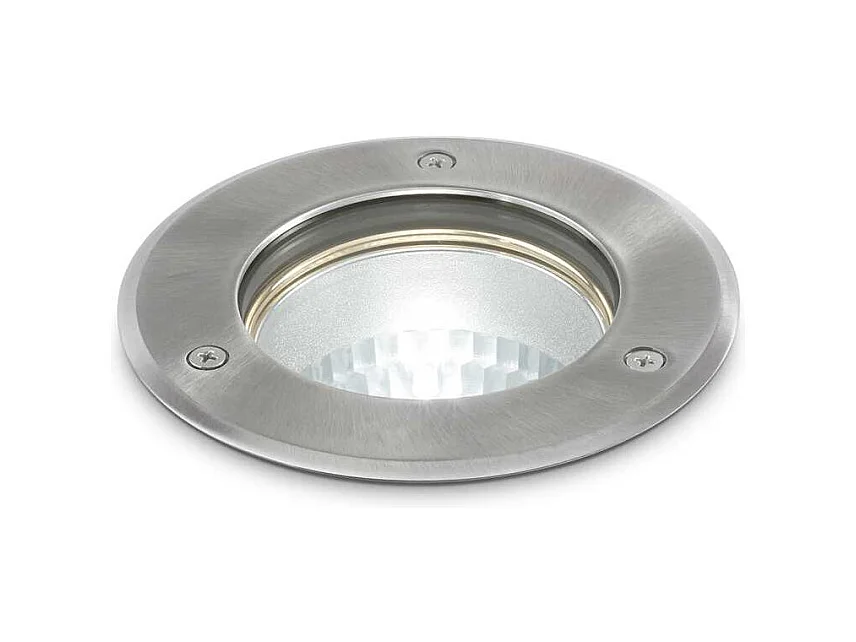 Faretto-Calpestabile Moderno Park Metallo Cromo 1 Luce Gu10