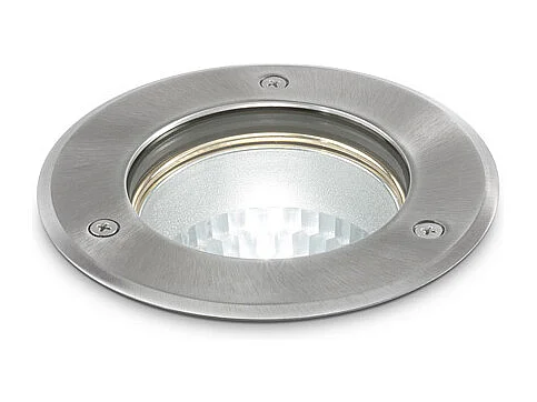 Faretto-Calpestabile Moderno Park Metallo Cromo 1 Luce Gu10
