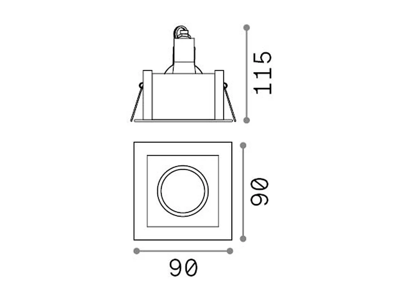 Faretto Da Incasso Moderno Funky Metallo Nero 1 Luce Gu10