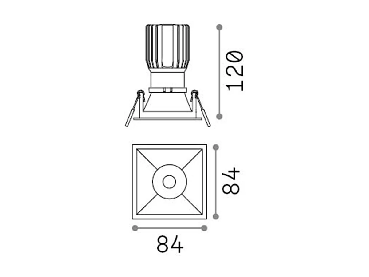 Proiettore Da Incasso Moderno Game Square Alluminio Nero Led 11W 2700K