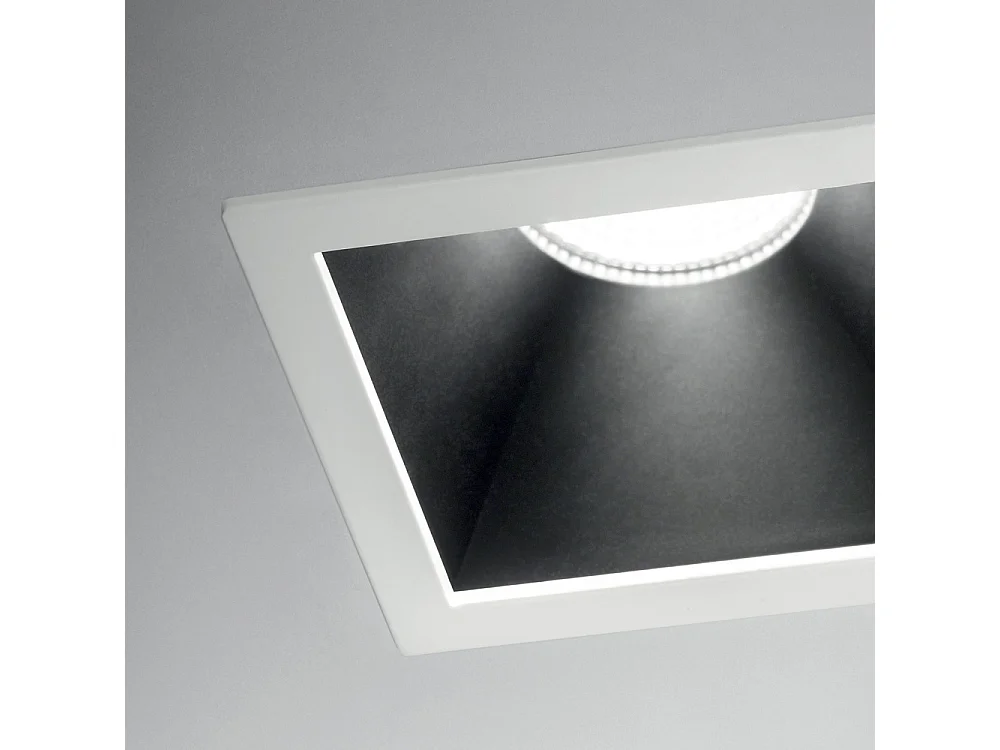 Proiettore Da Incasso Moderno Game Square Alluminio Bianco E Nero Led 11W 3000K