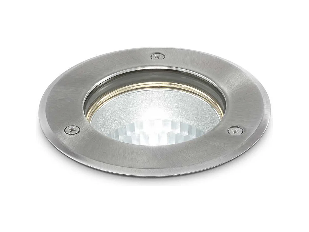 Faretto-Calpestabile Moderno Park Metallo Cromo 1 Luce E27