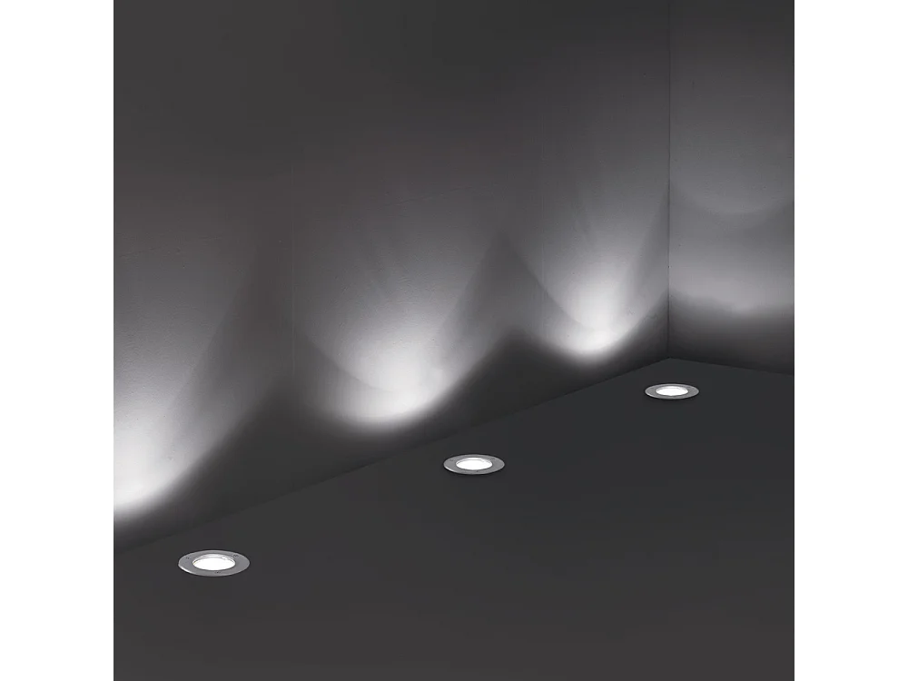 Faretto-Calpestabile Moderno Park Metallo Cromo 1 Luce E27