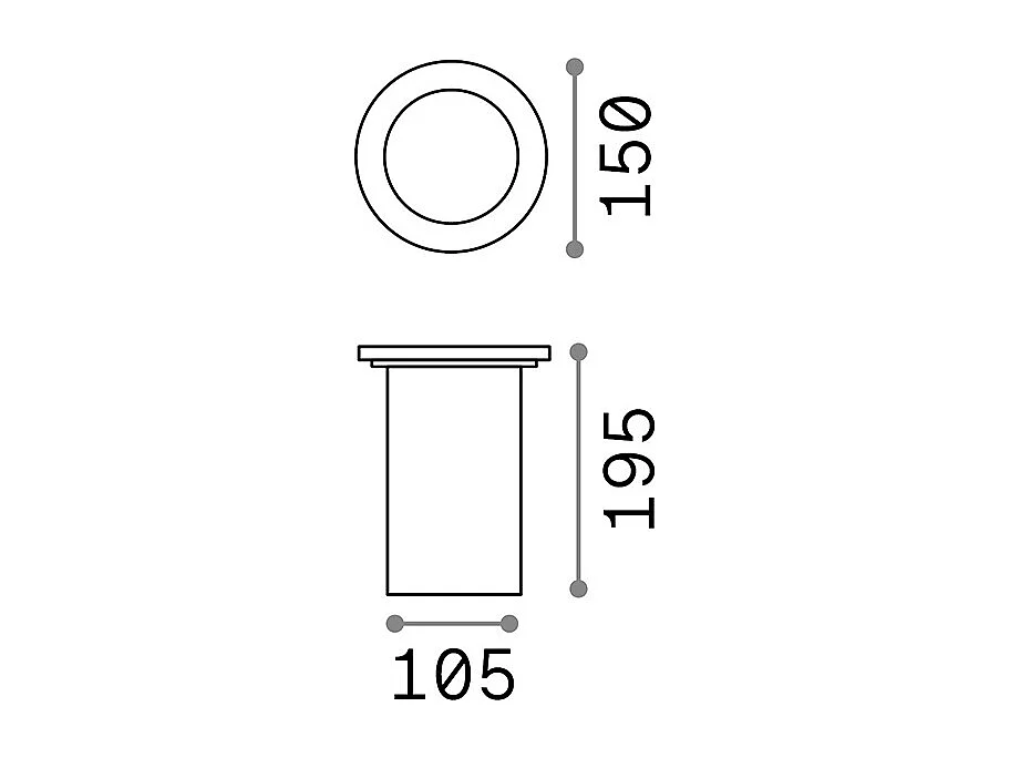 Faretto-Calpestabile Moderno Park Metallo Cromo 1 Luce E27