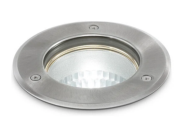 Faretto-Calpestabile Moderno Park Metallo Cromo 1 Luce E27