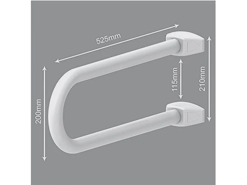 Maniglia di sicurezza fissa per disabili in alluminio colore bianco