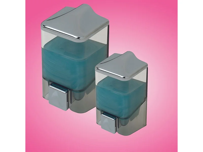Dispenser per sapone liquido 0,5 LT trasparente e cromo