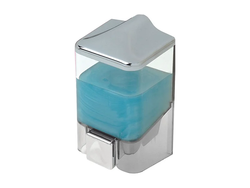 Dispenser per sapone liquido 0,5 LT trasparente e cromo