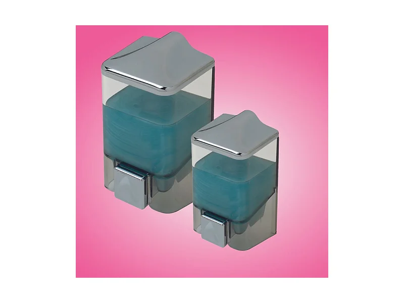 Dispenser per il sapone liquido 1 LT trasparente e cromo