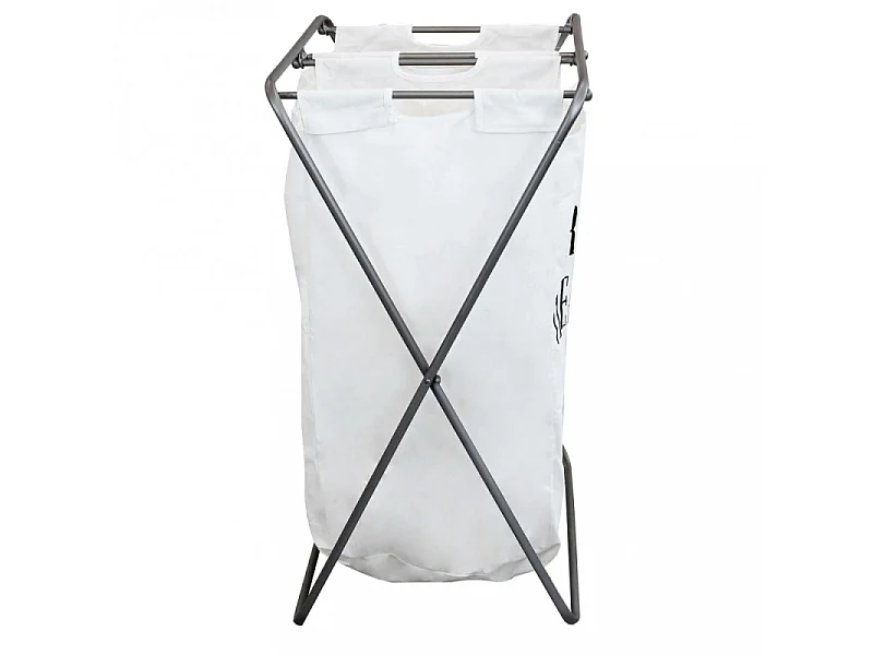 Panier à linge double en fer et tissu Gérald