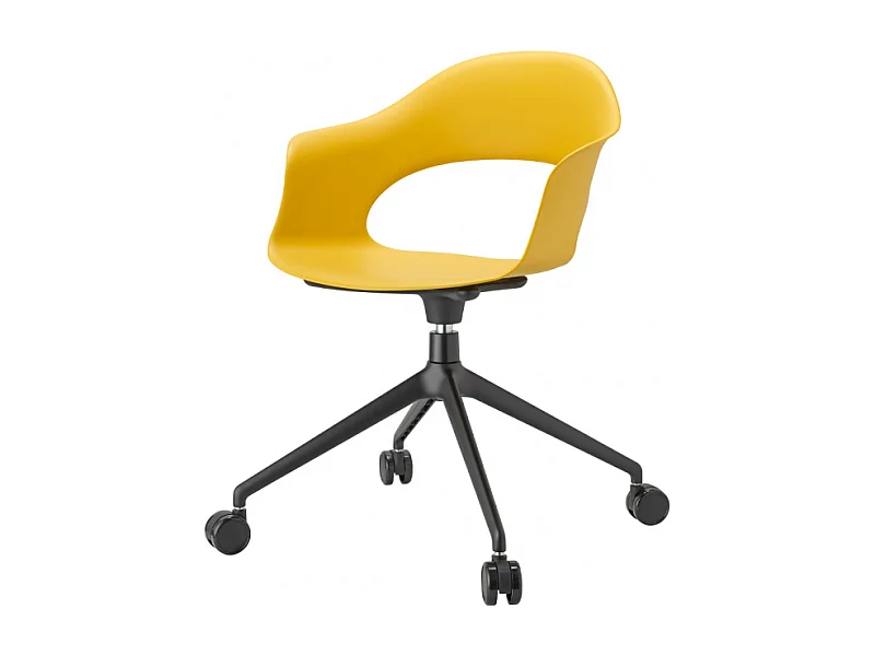 SEDIA LADY B CON RUOTE TECNOPOLIMERO MADE IN ITALY SCAB DESIGN - Senape 22