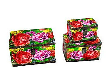 Scatola ecopelle 1-3 multicolor rettangolare cm 26x18h14