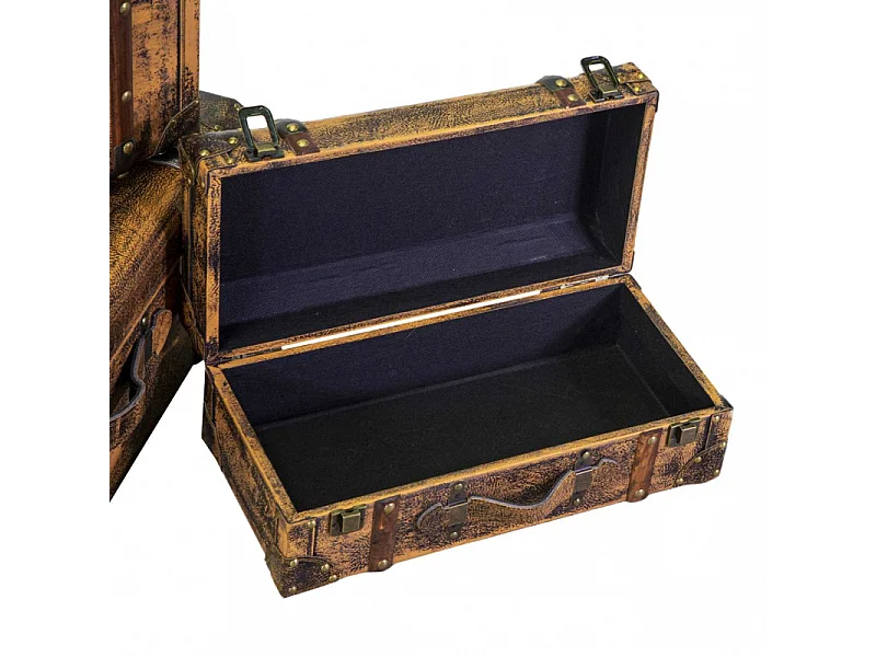 Baule valigia ecopelle 1-3 marrone cm 65x36h24