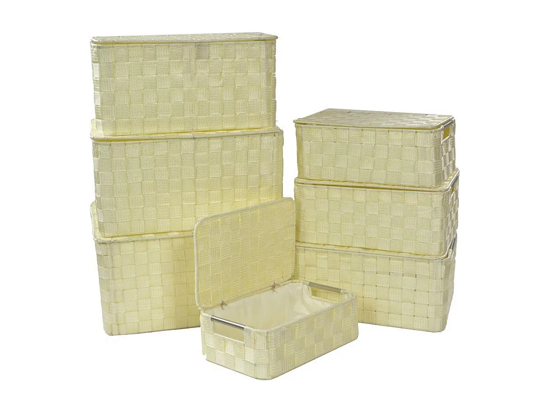 Scatola poliestere 1-7 crema rettangolare cm 40x30h21,5