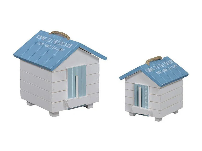Scatola legno mare 1-2 bianco/azzurro cabina cm 16,5x16h18