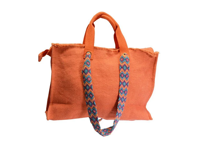 Borsa juta arancione cm 46xh32x14