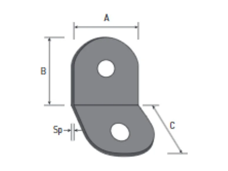 Set di 100 Angolini 0176 tropicalizzato 2 fori 16x2 Made in Italy