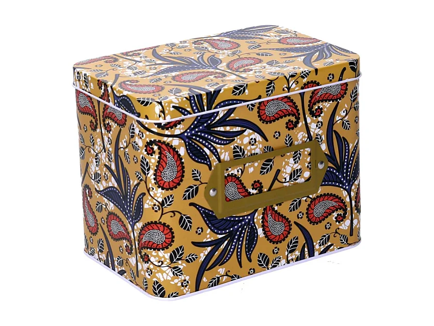 Scatola metallo oro rettangolare cm15,8x10,8h12,7