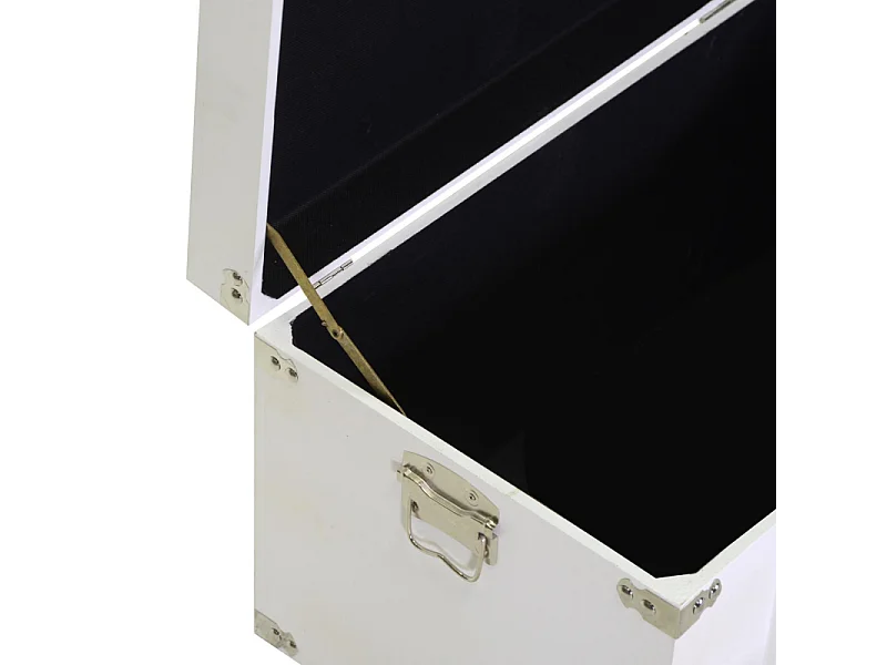 Baule legno 1-3 bianco rettangolare cm 58x34h35