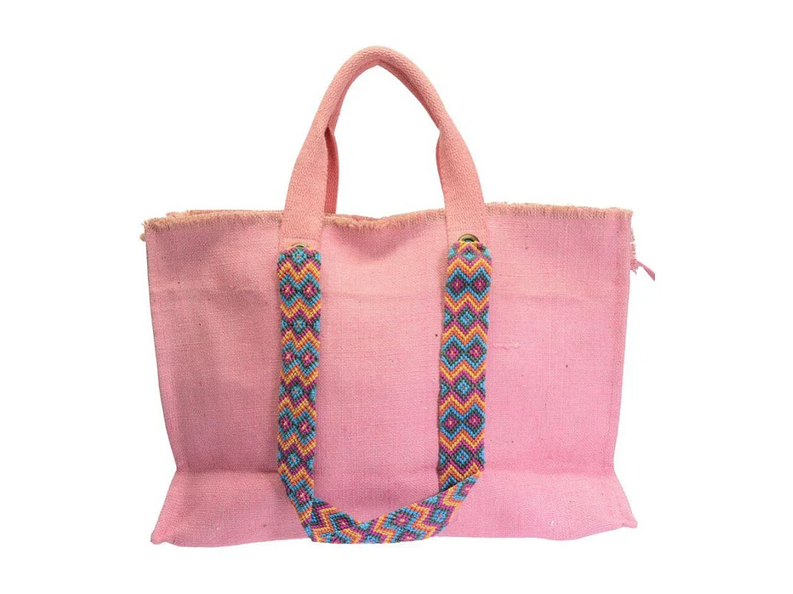 Borsa juta rosa cm 46xh32x14