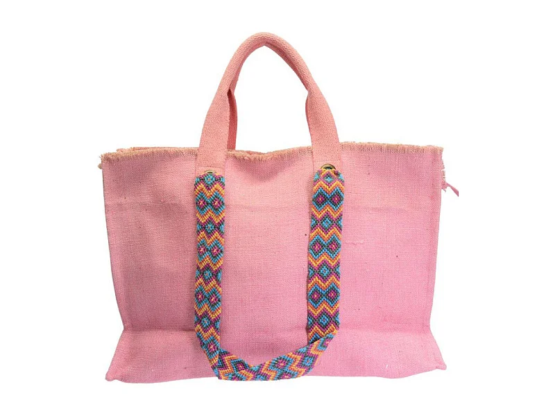 Borsa juta rosa cm 46xh32x14