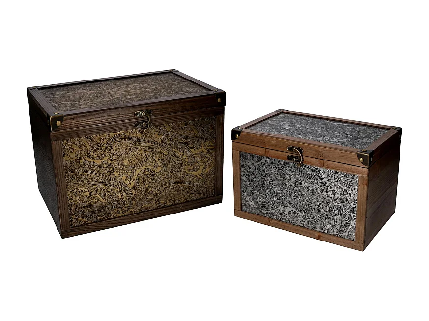 Scatola legno 1-2 rettangolare cm38x26h26,7