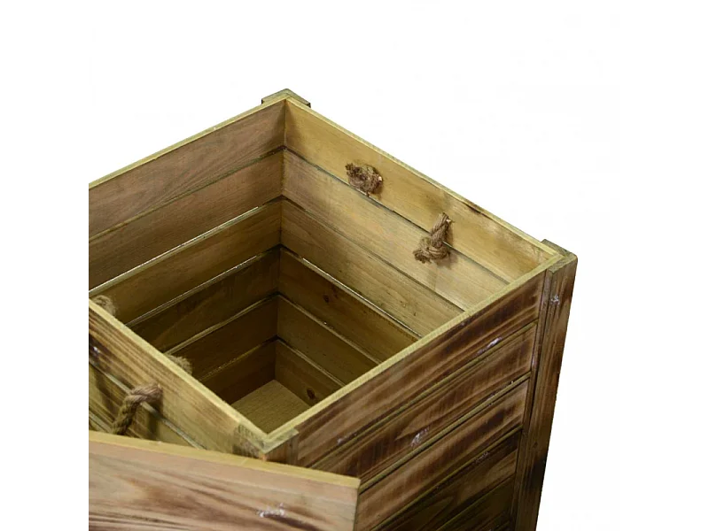 Scatola legno naturale 1-3 puff cm42x42h43,5