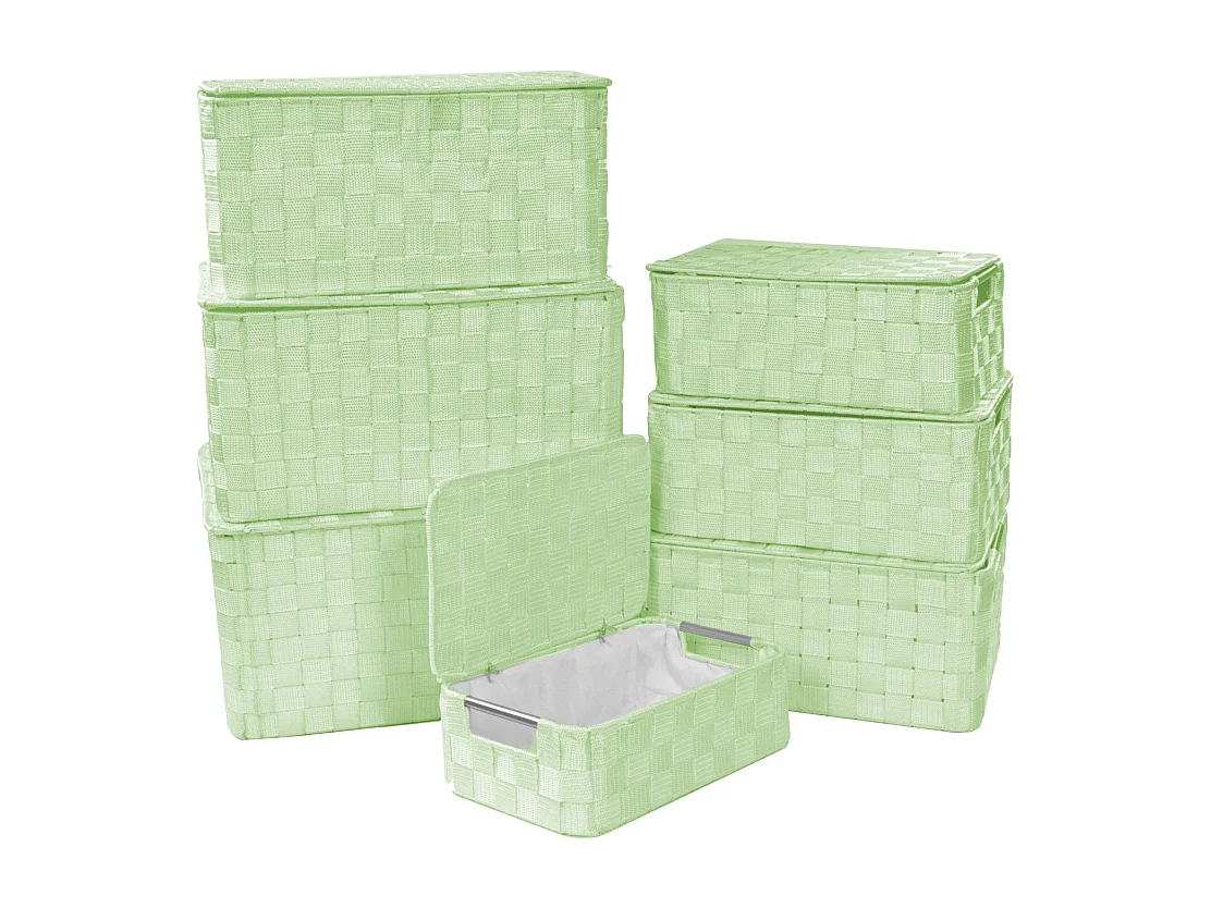 Scatola poliestere 1-7 verde chiaro rettangolare cm 40x30h21,5