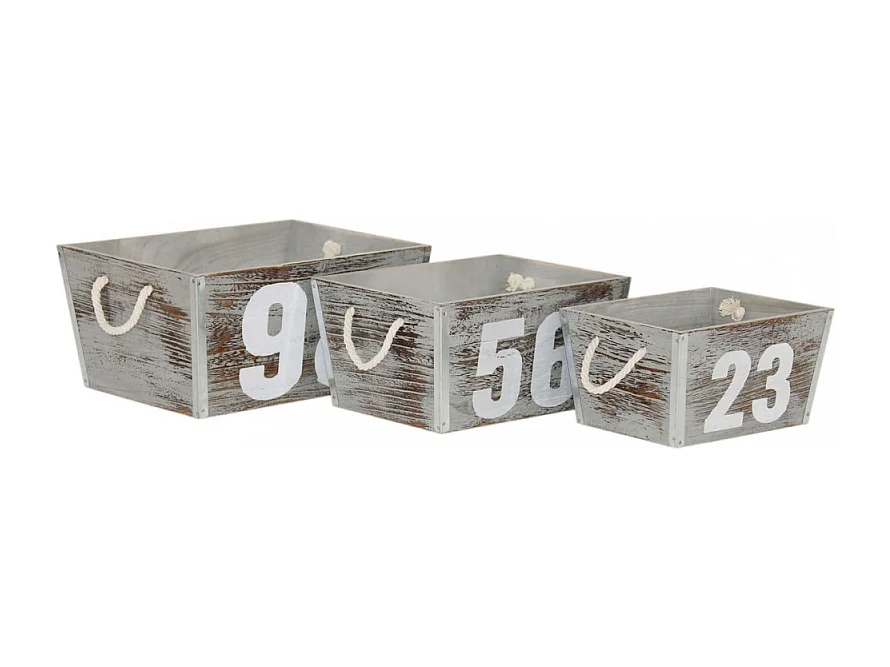 SET DI 3 CASSETTE IN LEGNO ZOE