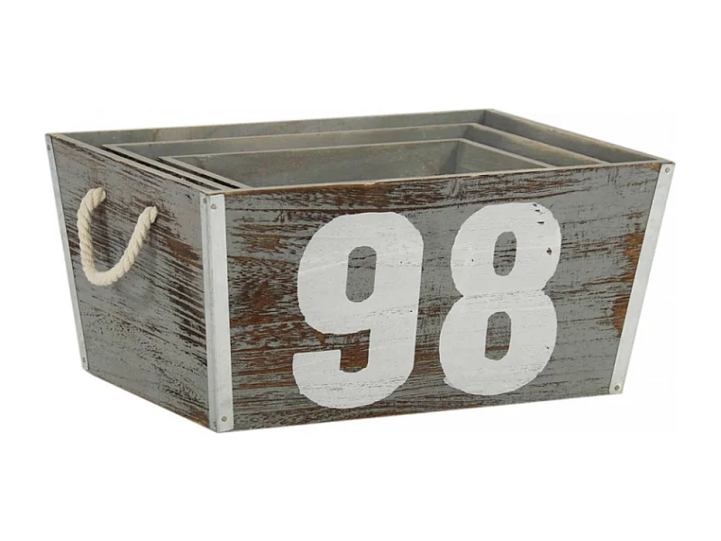 SET DI 3 CASSETTE IN LEGNO ZOE