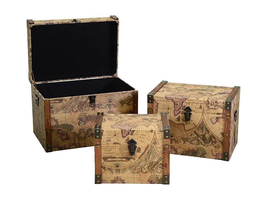 Baule ecopelle 1-3 marrone rettangolare cm 60x40h42