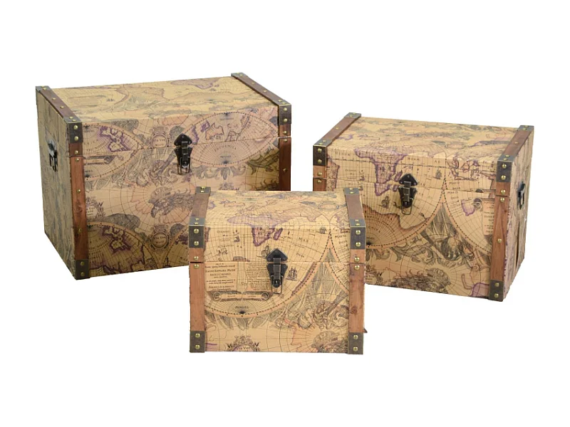 Baule ecopelle 1-3 marrone rettangolare cm 60x40h42