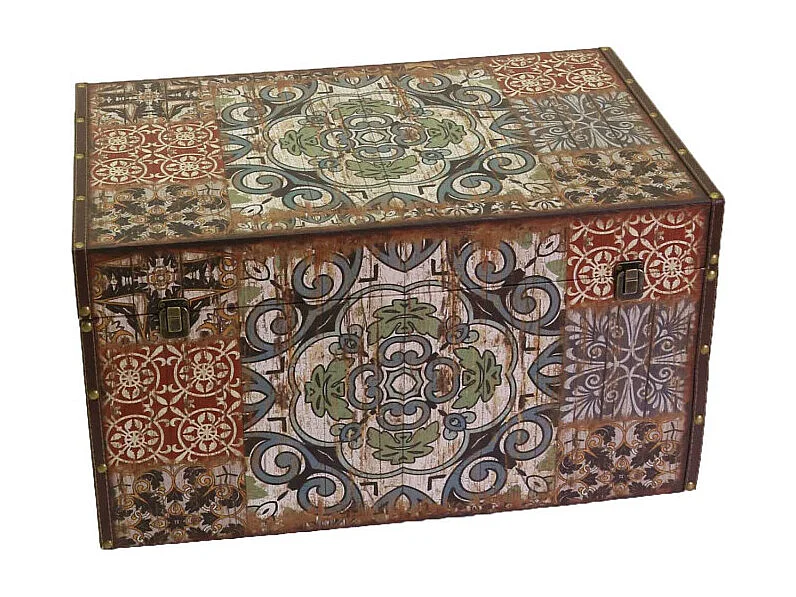 Baule ecopelle 1-3 mandala rettangolarecm 59x36h33