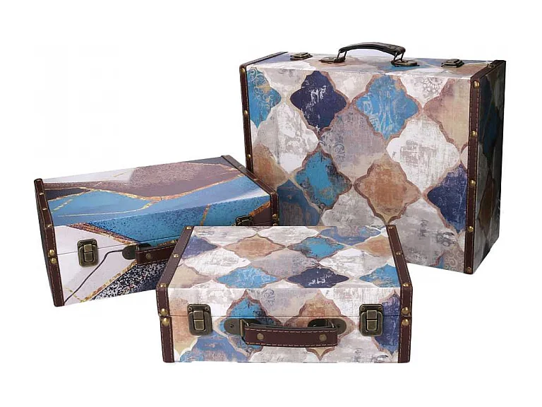 Valigia ecopelle 1-3 blu marocco rettangolare cm 40x14h30