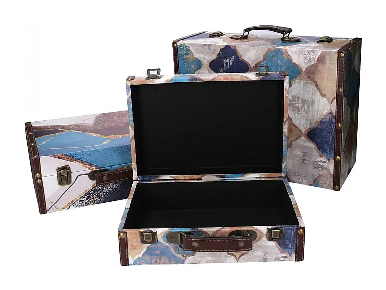 Valigia ecopelle 1-3 blu marocco rettangolare cm 40x14h30