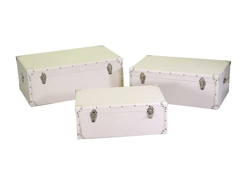 Baule ecopelle 1-3 crema cm 80x50h30,5