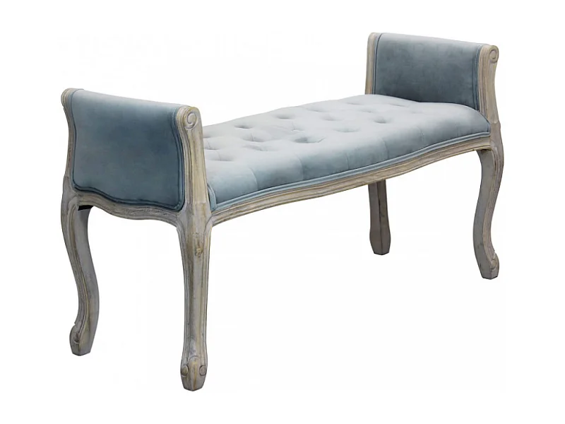 Set di 2 PANCA MADELYN IN VELLUTO GRIGIO