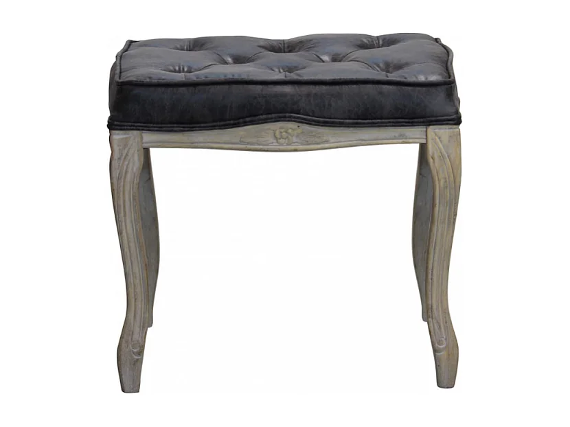 Set di 2 SGABELLI MARLY IN ECOPELLE VINTAGE GRIGIO